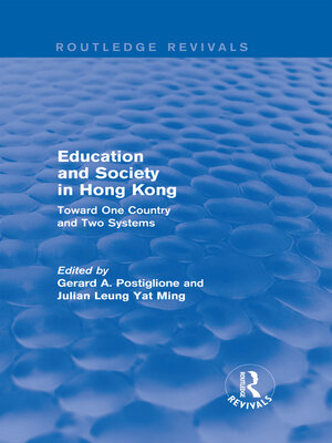cover image of Education and Society in Hong Kong